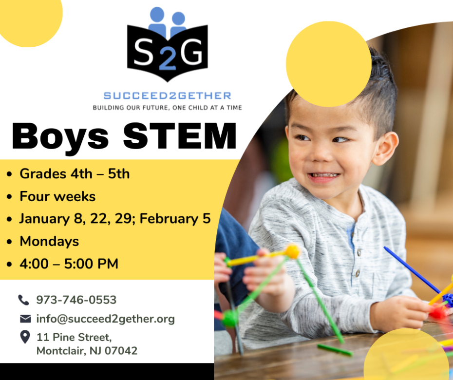 STEM for boys after school classes with Succeed2gether start on January 8.