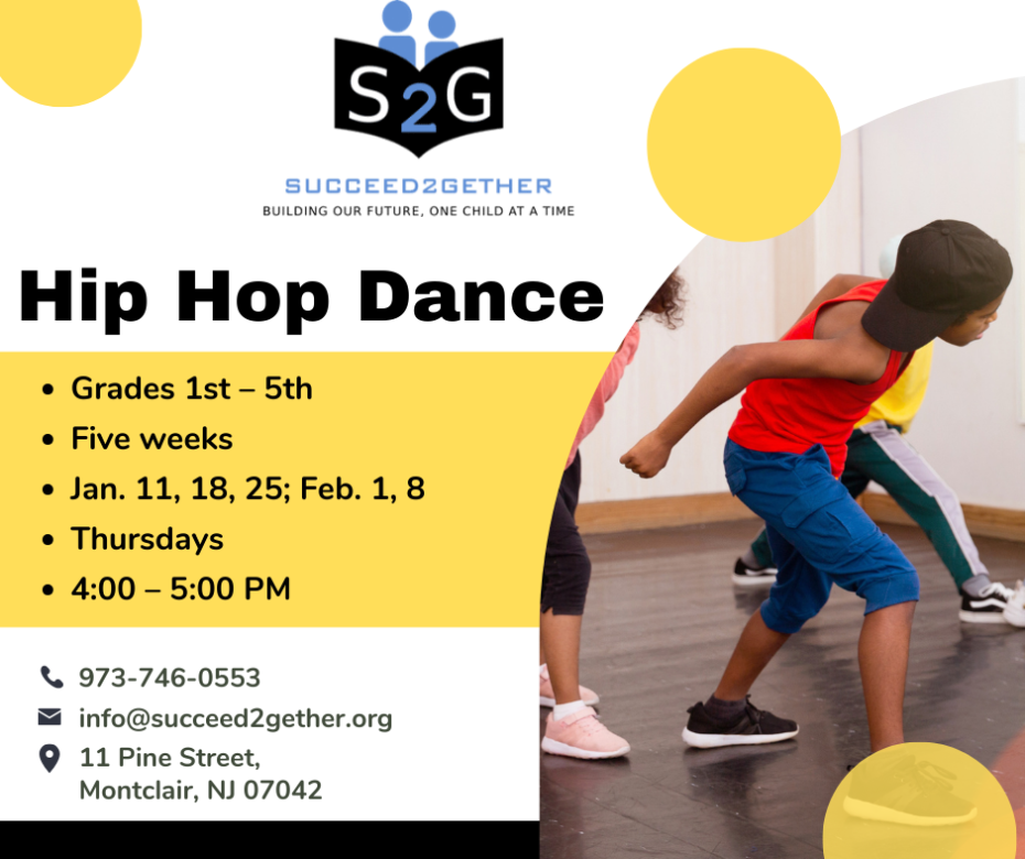 Hip hop dance after school classes with Succeed2gether start on January 11.