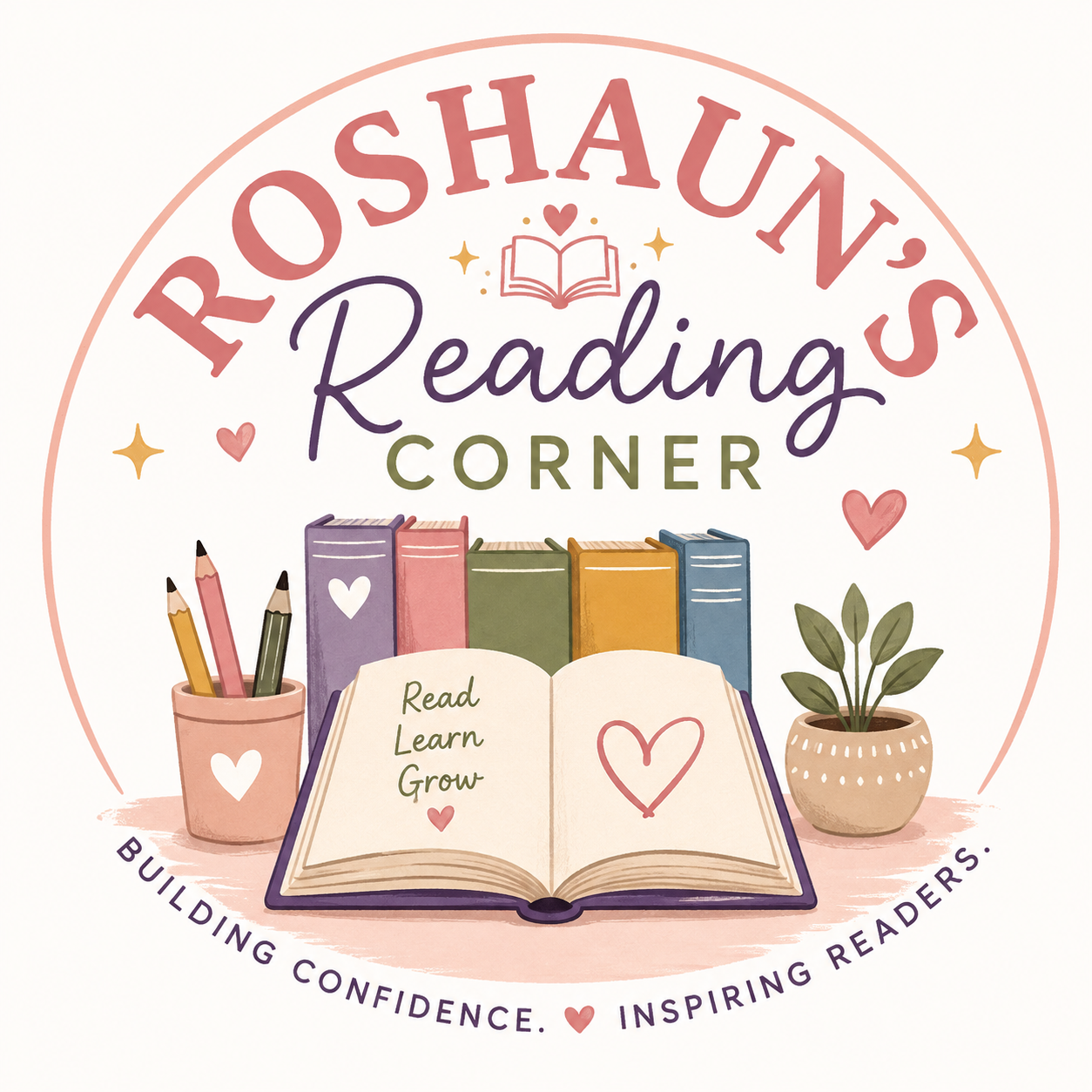 Image of a logo for Roshaun's Reading Corner enrichment class.